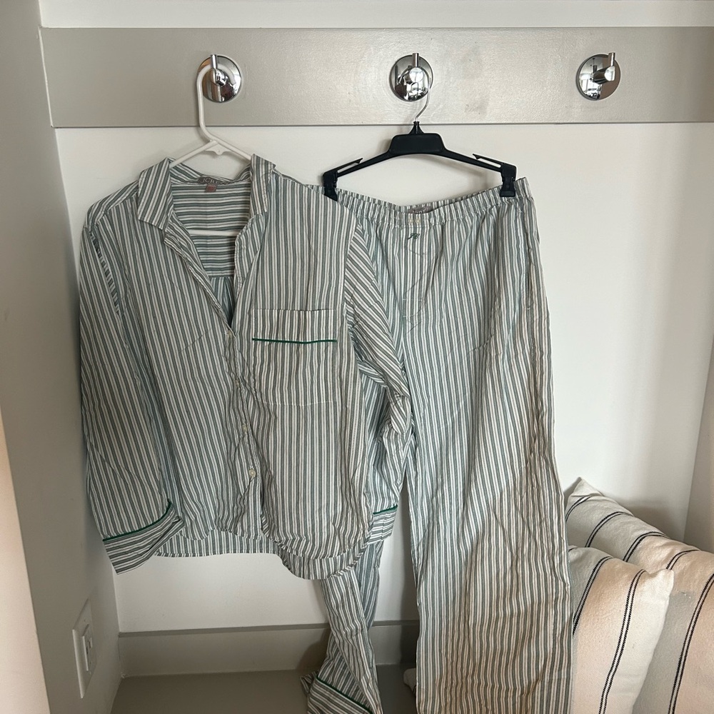 J. Crew Peppermint Striped Pajama Set